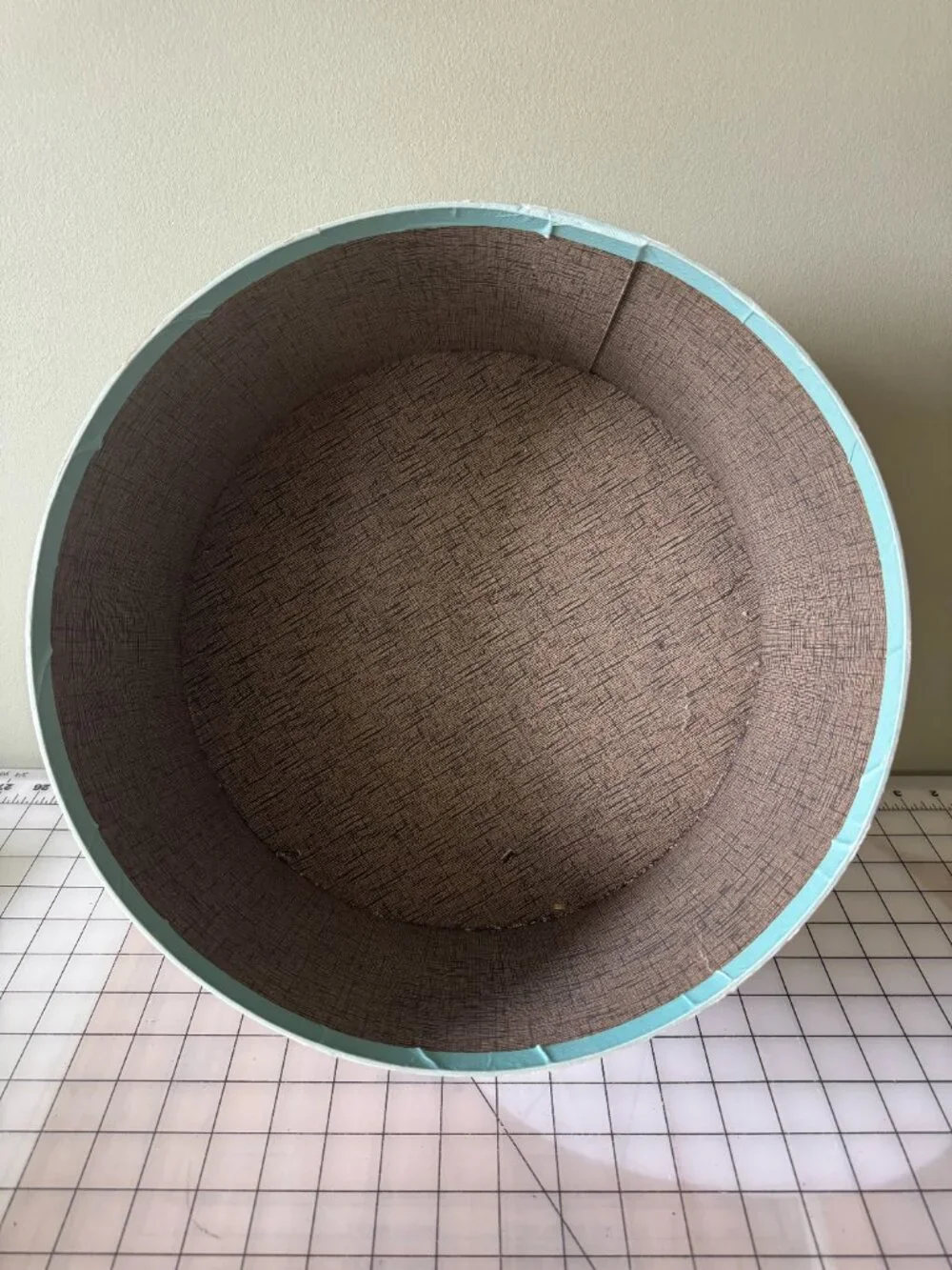 Vintage Aqua Hat Box | Retro Storage Case | Mid Century